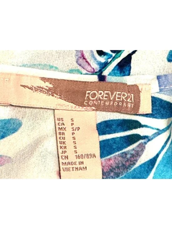 Forever 21 Size Small White Tropical Parrot Print Cami Tank Resortcore Glam Chic - Picture 6 of 10